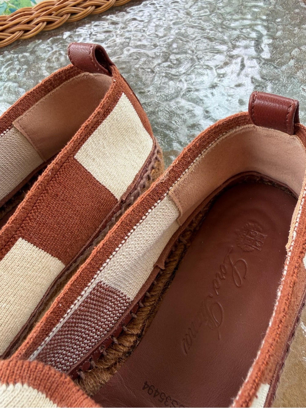 Loro Piana Seaside Walk Canvas Espadrilles Brown Cream Striped EU 37 - Picture 17 of 17